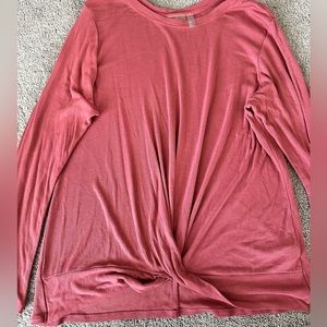 Zella Coral Front Tie Long Sleeve Shirt - XL